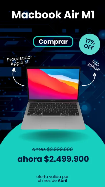 Compra mac usados a precio irresistible, portátil Apple macbook air m1 2020 13 pulgadas con contra entrega en toda Colombia