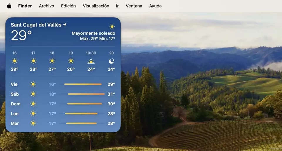 Widgets de macOS Sonoma