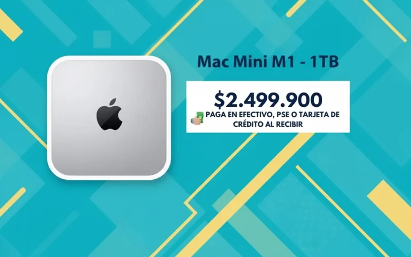 Compra Mac Mini M1 con 16GB y SSD 1TB. Desktop ultracompacto con chip Apple y pago contra entrega en Colombia