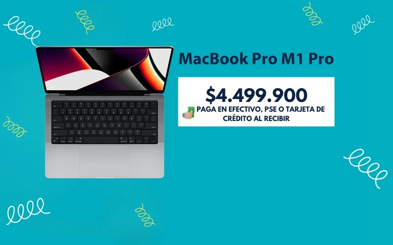 portatil apple macbook pro m1 silver con pago contra entrega en toda Colombia