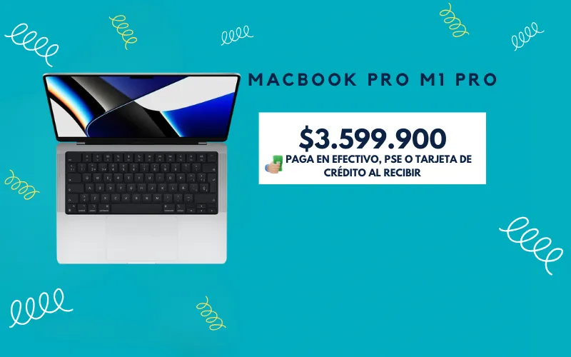 portatil apple macbook pro m1 silver con pago contra entrega en toda Colombia